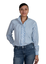 Just Country Womens Abbey Frills Blue Check Shirt