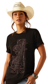 Ariat Womens Cowgirl Boot Tee Black-Pink