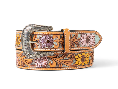 Ariat Womens Sunflower Daisy Tooled Belt