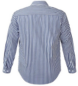 PILBARA MENS CHECK LONG SLEEVE SHIRT BLUE/WHITE