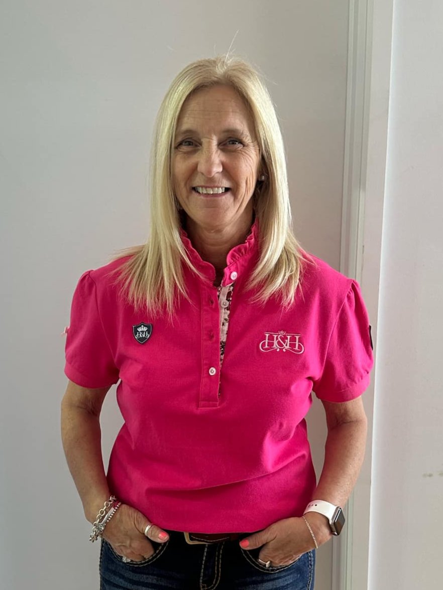 Hitchley and Harrow Polo Top with Frill - Hot Pink