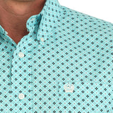Cinch Western Shirt Mens Dot Long Sleeve Turquoise