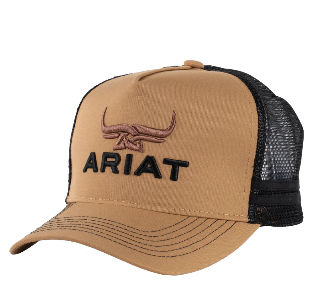 Ariat Bull Horn Trucker Cap Black/Khaki