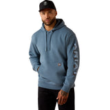 Ariat SS26 Mens Lightweight Logo Hoodie-Baleen Blue Heather