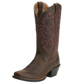 Ariat Womens Round Up Square Toe-Powder Brown