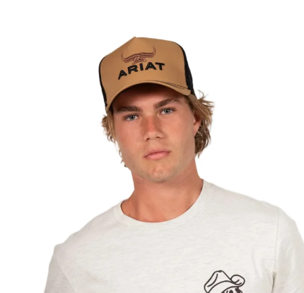 Ariat Bull Horn Trucker Cap Black/Khaki