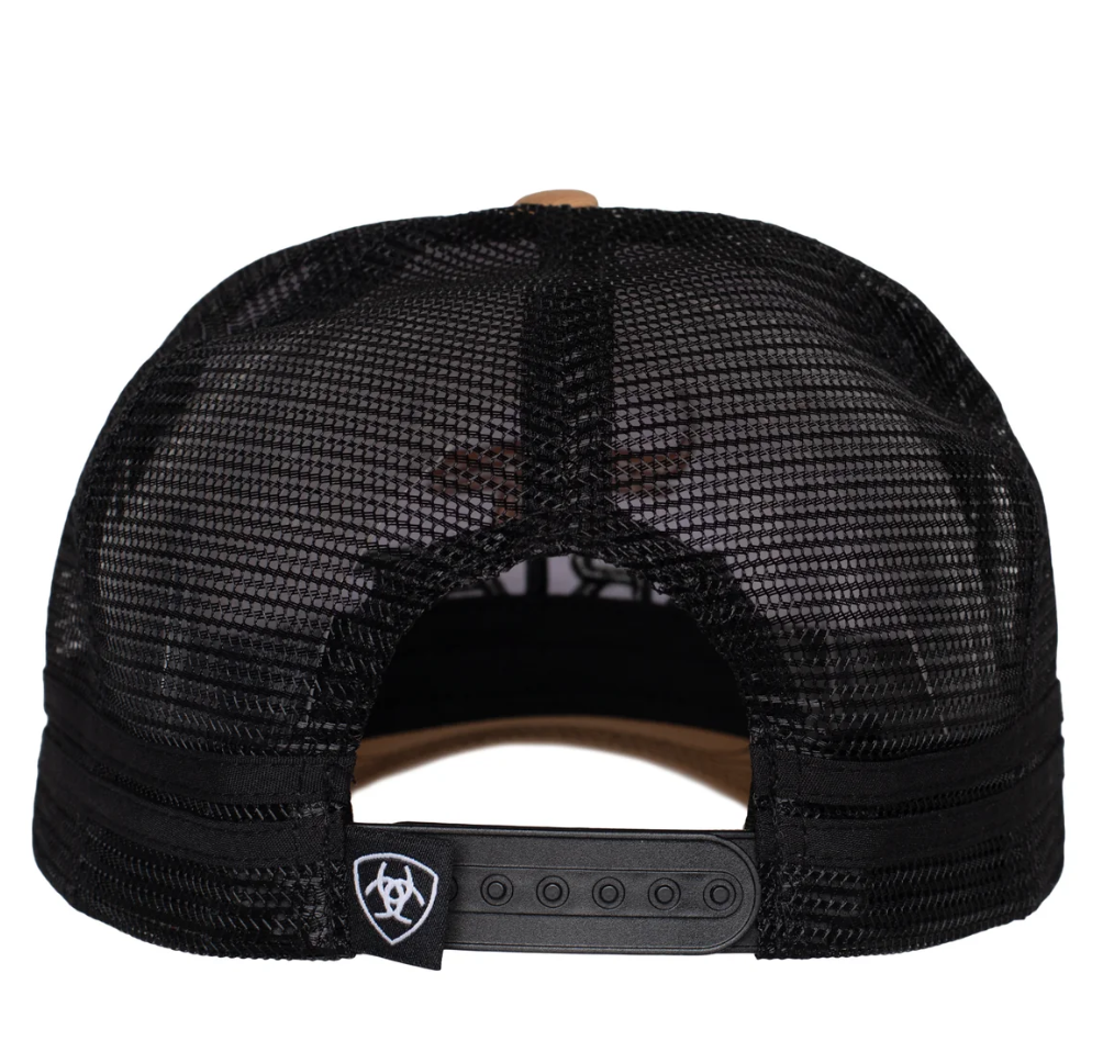 Ariat Bull Horn Trucker Cap Black/Khaki