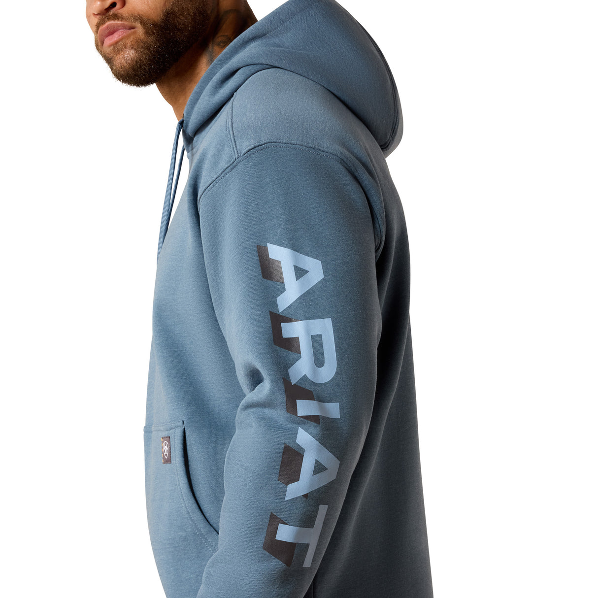 Ariat SS26 Mens Lightweight Logo Hoodie-Baleen Blue Heather