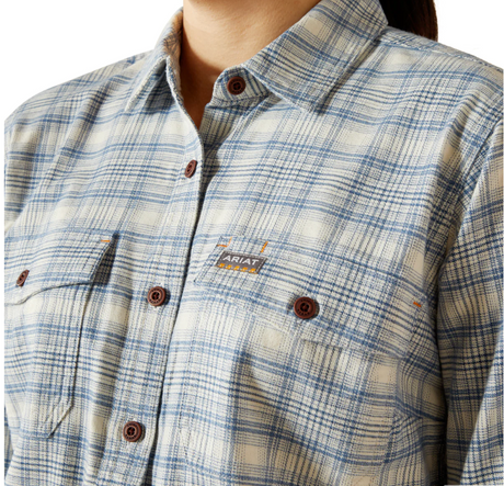 Ariat AW26 Rebar Womens Dura Stretch Shirt Vanilla Ice
