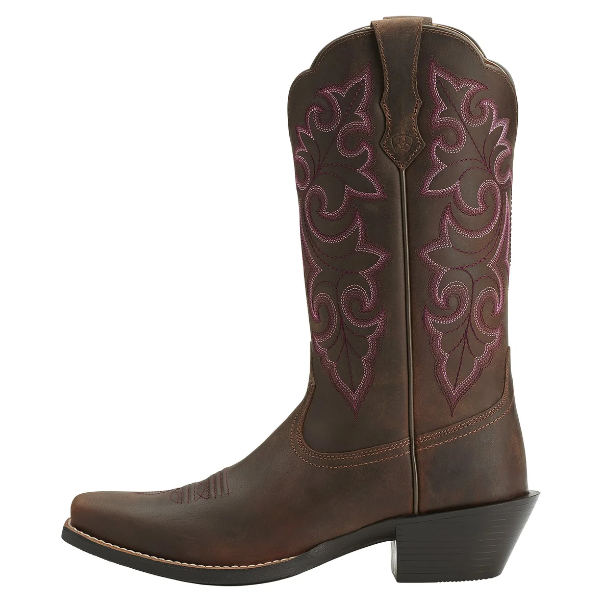 Ariat Womens Round Up Square Toe-Powder Brown