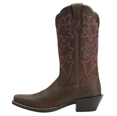 Ariat Womens Round Up Square Toe-Powder Brown