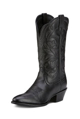 Ariat Womens Heritage Western R Toe- Black Deertan