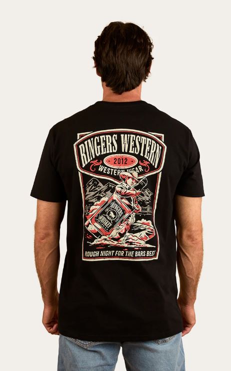 Ringers Western Mens Bars Best Stock Fit T-shirt - Black