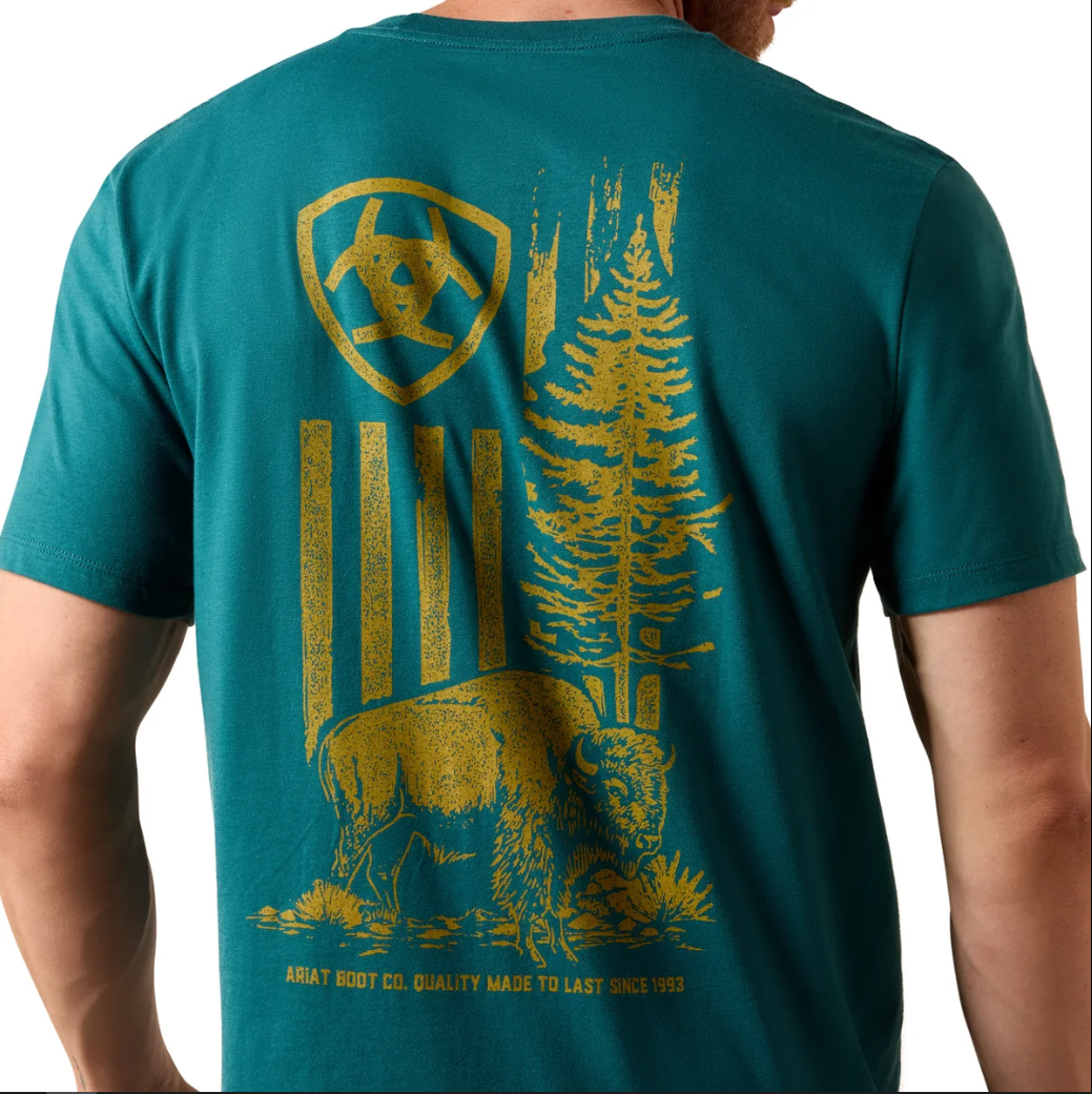 Ariat SS27 Mens Bison Wander Flag Tee