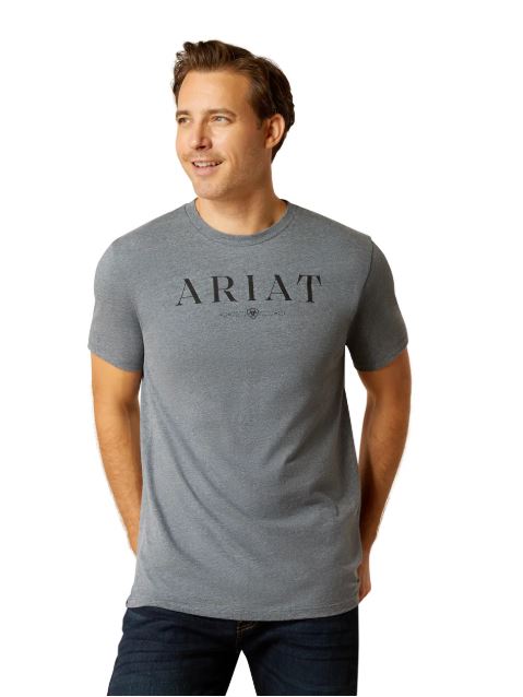 Ariat AW25 Mens B&W Logo Tee Navy Heather