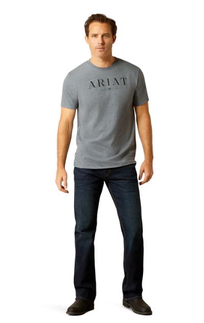 Ariat AW25 Mens B&W Logo Tee Navy Heather