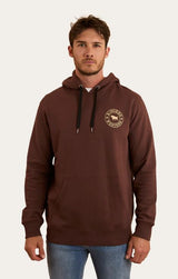 RINGERS WESTERN MENS SIGNATURE BULL HOODIE - CHOCOLATE/DARK SAND