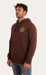 RINGERS WESTERN MENS SIGNATURE BULL HOODIE - CHOCOLATE/DARK SAND