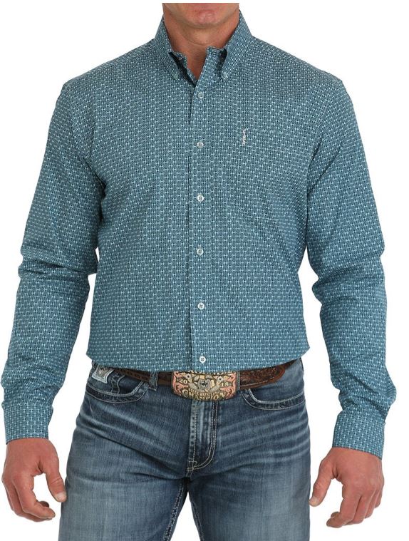 Cinch S51 Men's Modern Fit Geometric Print Button-Down Western Shirt