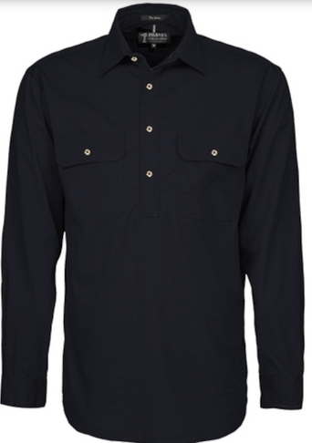 PILBARA MENS CLOSED FRONT LONG SLEEVE SHIRT