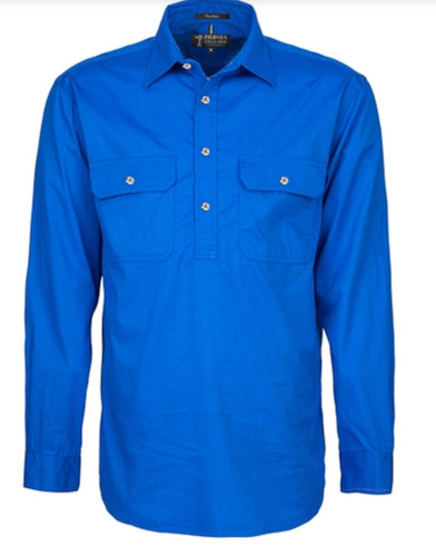 PILBARA MENS CLOSED FRONT LONG SLEEVE SHIRT