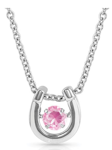 Montana Silversmith Dancing Horseshoe Birthstone Necklace