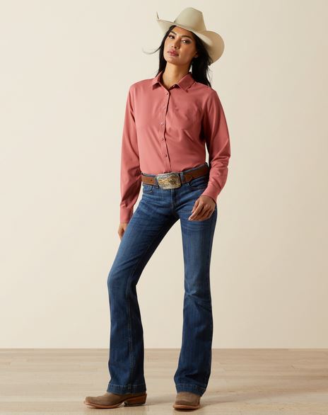 Ariat W26 Womens Team Kirby Pro Shirt Mauvewood