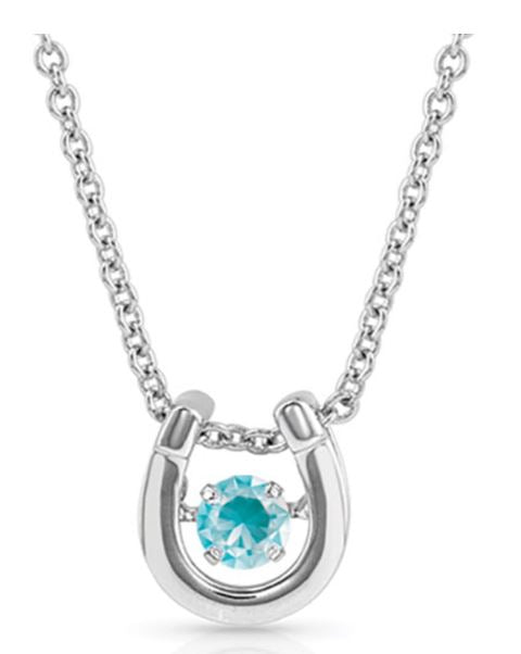 Montana Silversmith Dancing Horseshoe Birthstone Necklace