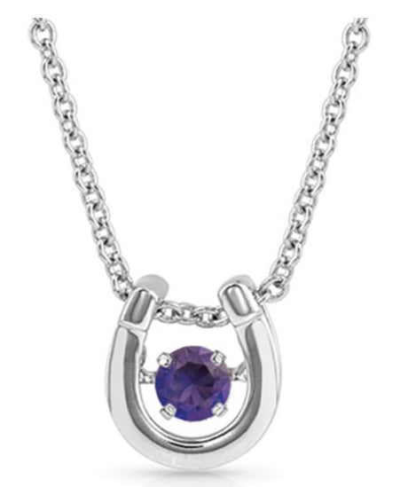 Montana Silversmith Dancing Horseshoe Birthstone Necklace