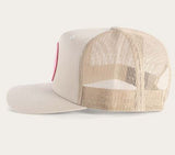 Ringers Western SS25 Signature Bull Trucker Cap Bone with Pink & Bone Patch