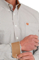 Cinch S51 Mens White Plaid Shirt
