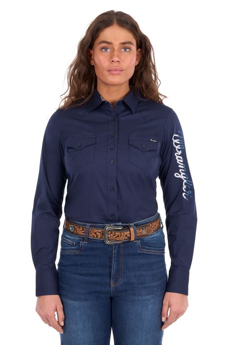 Wrangler SS27 Womens Hazel Logo Shirt Navy