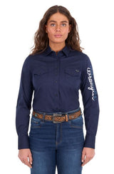 Wrangler SS27 Womens Hazel Logo Shirt Navy