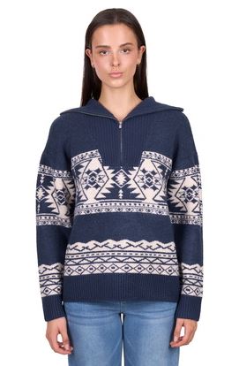 Wrangler AW26 Womens Lacey Knitted 1/4 Zip Pullover