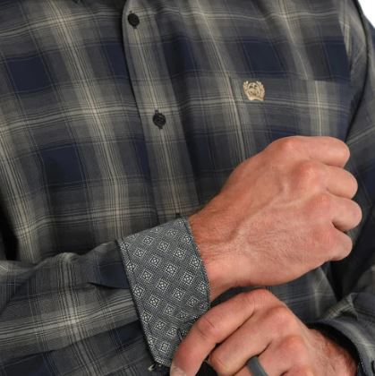 Cinch S63 Mens Navy Plaid Shirt