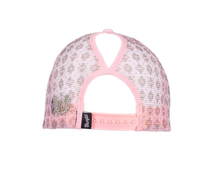 Wrangler SS27 Lucy HP Ponytail Trucker Cap Pastel Pink