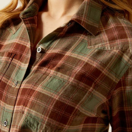 Ariat AW25 Womens Billie Jean Shirt Oakwood Plaid