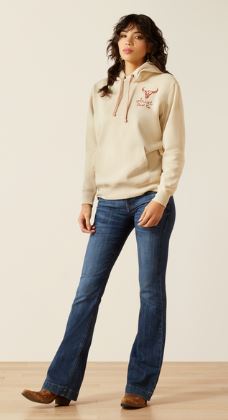 Ariat W26 Womens Stitch Hoodie Oyster Grey