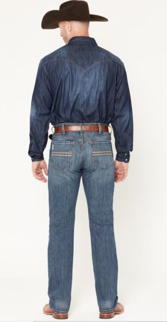 Cinch S63 Mens Silver Label Medium Stonewash Slim Straight Jeans