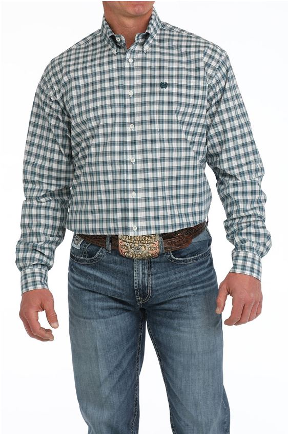 Cinch S51 Mens Cream Plaid Shirt