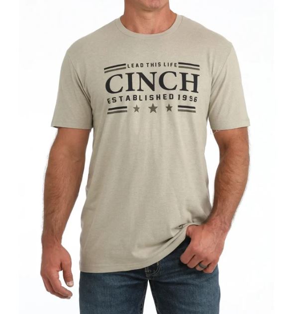 Cinch S63 Mens Lead This Life Khaki TShirt