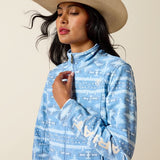 Ariat SS27 Womens Logo Softshell Jacket Ashleigh Blue Southwest Geo Print
