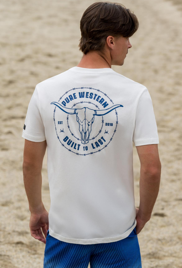 Pure Western SS27 Mens Walker TShirt  Off White