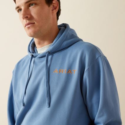 Ariat W26 Mens Sun Valley Circle Hoodie Coronet Blue