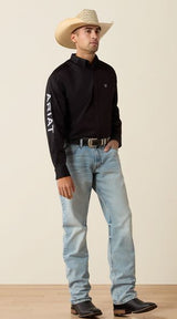 Ariat SS27 Mens Team Logo Lightweight Twill Classic Fit Shirt Black/Grey