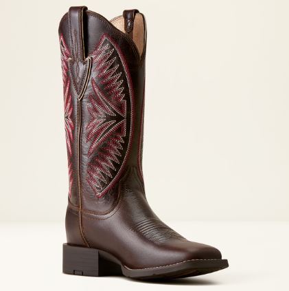 Ariat SS27 Womens Round Up Ruidoso Wide Square Toe Arizona Brown