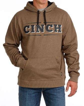 Cinch S63 Mens Logo Hoodie Brown Heather