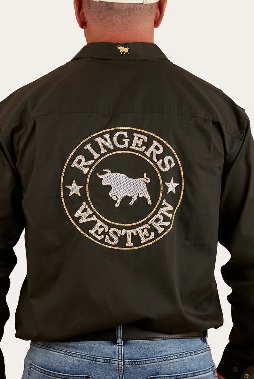 Ringers Western SS25 Mens Hawkeye Shirt Charcoal/Dark Sand
