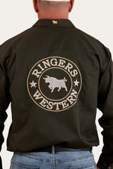 Ringers Western SS25 Mens Hawkeye Shirt Charcoal/Dark Sand