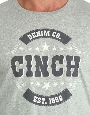 Cinch S53 Mens Logo Print Grey TShirt